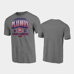 Men's Montreal Canadiens 2021 Stanley Cup Playoffs Ring the Alarm Heathered Gray T-Shirt