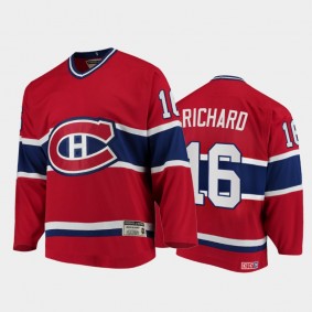 Canadiens Henri Richard #16 Authentic Throwback Heroes of Hockey Red Jersey