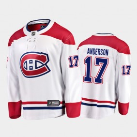 Montreal Canadiens Josh Anderson #17 Away White 2020-21 Breakaway Player Jersey