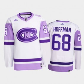 Mike Hoffman #68 Montreal Canadiens 2021 HockeyFightsCancer White Primegreen Jersey