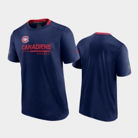 Men Montreal Canadiens Locker Room Authentic Pro Navy T-Shirt