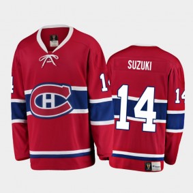 Men's Montreal Canadiens Nick Suzuki #14 Heritage Red 2021 Jersey