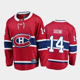 Men's Montreal Canadiens Nick Suzuki #14 Home Red 2021 Jersey