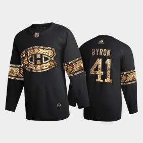 Men Montreal Canadiens Paul Byron #41 Python Skin Black 2021 Exclusive Edition Jersey