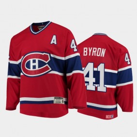 Canadiens Paul Byron #41 Authentic Throwback Heroes of Hockey Red Jersey
