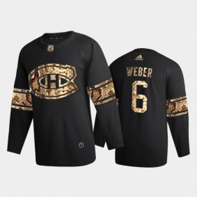 Men Montreal Canadiens Shea Weber #6 Python Skin Black 2021 Exclusive Edition Jersey