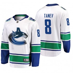 Vancouver Canucks Christopher Tanev #8 Away White Breakaway Player Fanatics Branded Jersey