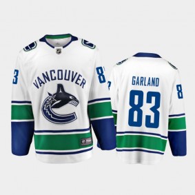 Vancouver Canucks #83 Conor Garland Away White 2021 Player Jersey