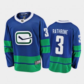 Men's Vancouver Canucks Jack Rathbone #3 Alternate Blue 2021 Jersey