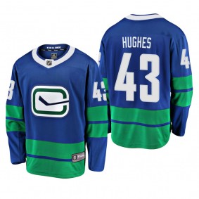 Vancouver Canucks Quinn Hughes #43 Alternate Royal Breakaway Player Fanatics Branded Jersey