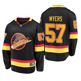 Tyler Myers #57 Canucks 90's Flying Skate 50th Anniversary Black Premier Breakaway Player Jersey