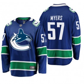 Vancouver Canucks Tyler Myers #57 Home Breakaway Player Blue Jersey