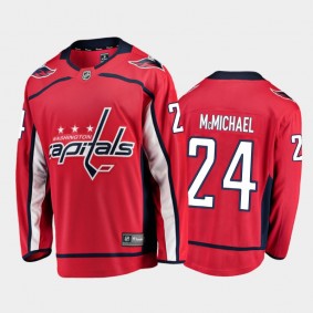 Men's Washington Capitals Connor McMichael #24 Home Red 2020-21 Breakaway Player Jersey