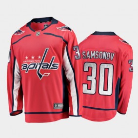 Washington Capitals #30 Ilya Samsonov Home Red 2021 Player Jersey