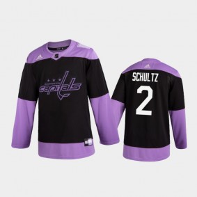 Men's Justin Schultz #2 Washington Capitals 2020 Hockey Fights Cancer Black Practice Jersey