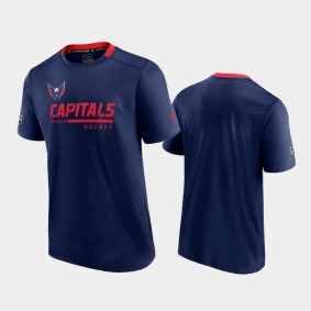 Men Washington Capitals Locker Room Authentic Pro Navy T-Shirt