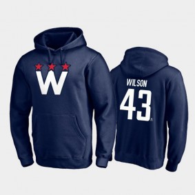 Men's Tom Wilson #43 Washington Capitals Team Logo Pullover Navy 2021 Alternate Hoodie