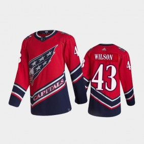 Men's Washington Capitals Tom Wilson #43 Reverse Retro 2021 Red Authentic Jersey