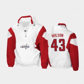 Men's Washington Capitals Tom Wilson #43 Half-Zip Spring Trainer White Jacket