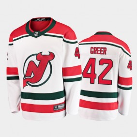 Men's New Jersey Devils A.J. Greer #42 Alternate White 2021 Jersey
