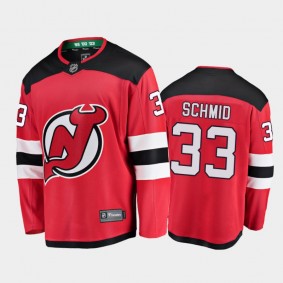 Men's New Jersey Devils Akira Schmid #33 Home Red G Akira Jersey