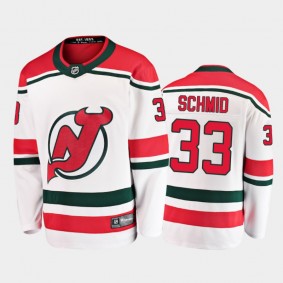 Men's New Jersey Devils Akira Schmid #33 Alternate White G Akira Jersey