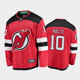 New Jersey Devils #10 Alexander Holtz Home Red 2020 Draft Jersey