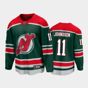 Men's New Jersey Devils Andreas Johnsson #11 Special Edition Green 2021 Jersey