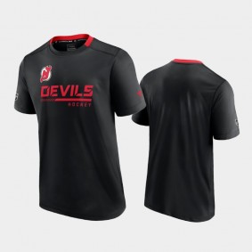 Men New Jersey Devils Locker Room Authentic Pro Black T-Shirt