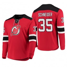 Devils Cory Schneider #35 Adidas Platinum Long Sleeve 2018-19 Cheap Jersey T-Shirt Red