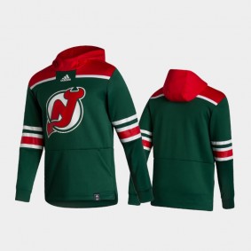 Men's New Jersey Devils 2021 Reverse Retro Authentic Pullover Special Edition Green Hoodie