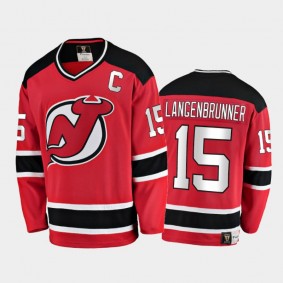 New Jersey Devils Jamie Langenbrunner #15 Home Red Retired Jersey