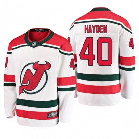 New Jersey Devils John Hayden #40 Breakaway Player Alternate White Jersey