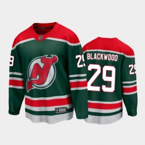 Men's New Jersey Devils Mackenzie Blackwood #29 Special Edition Green 2021 Jersey