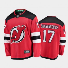 New Jersey Devils #17 Yegor Sharangovich Home Red 2021 Player Jersey