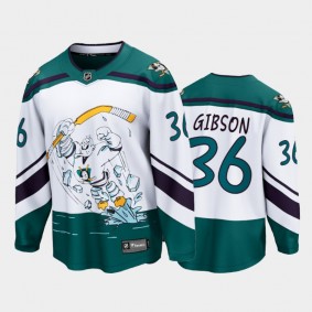 Men's Anaheim Ducks john gibson #36 Reverse Retro White Special Edition Jersey