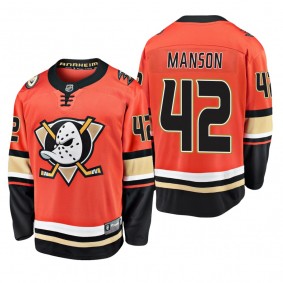 Anaheim Ducks Josh Manson #42 Alternate Orange 2019-20 Breakaway Player Jersey