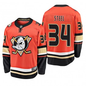 Anaheim Ducks Sam Steel #34 Alternate Orange 2019-20 Breakaway Player Jersey