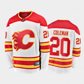 Calgary Flames #20 Blake Coleman Away White 2021 Player Jersey