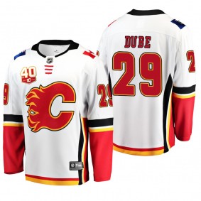 Calgary Flames Dillon Dube #29 40th Anniversary White Away Jersey