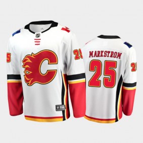 Calgary Flames Jacob Markstrom #25 Away White 2020-21 Breakaway Player Jersey