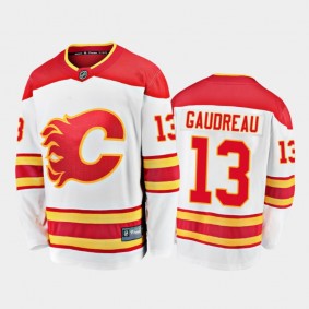 Calgary Flames Johnny Gaudreau #13 Away White 2020-21 Premier Jersey