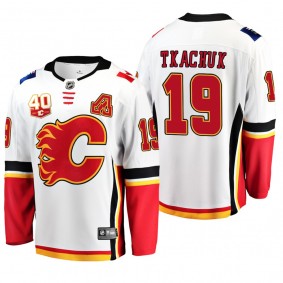 Calgary Flames Matthew Tkachuk #19 40th Anniversary White Away Jersey