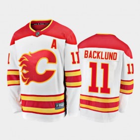Calgary Flames Mikael Backlund #11 Away White 2020-21 Premier Jersey
