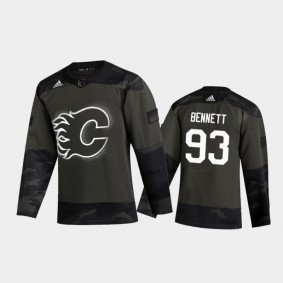 Calgary Flames Sam Bennett #93 2019 Veterans Day Camo Practice Authentic Jersey
