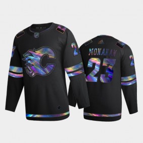 Men Calgary Flames Sean Monahan #23 Iridescent Holographic Black Authentic Jersey