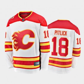 Tyler Pitlick Calgary Flames Away White 2021 Player Jersey