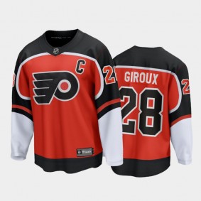 Men's Philadelphia Flyers Claude Giroux #28 Reverse Retro Orange 2020-21 Special Edition Jersey