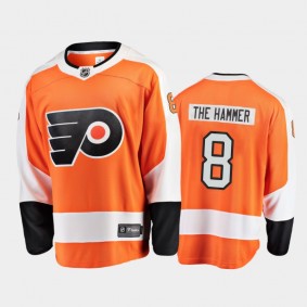 Men's Philadelphia Flyers Dave Schultz #8 Home Retired Player Nikename Orange Jersey