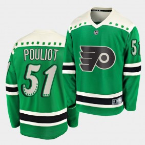 2021 St Patricks Day Derrick Pouliot Philadelphia Flyers 51 Green Breakaway Jersey